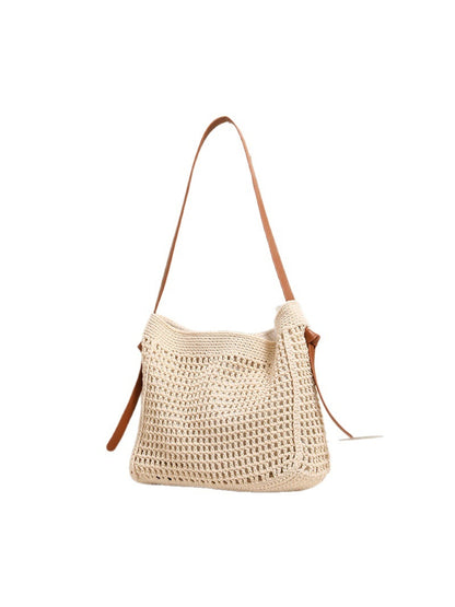 Cosbai - Woven Magnetic Closure Shoulder Bag