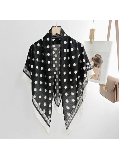 Scarvii Polka Dot Border Square Scarf