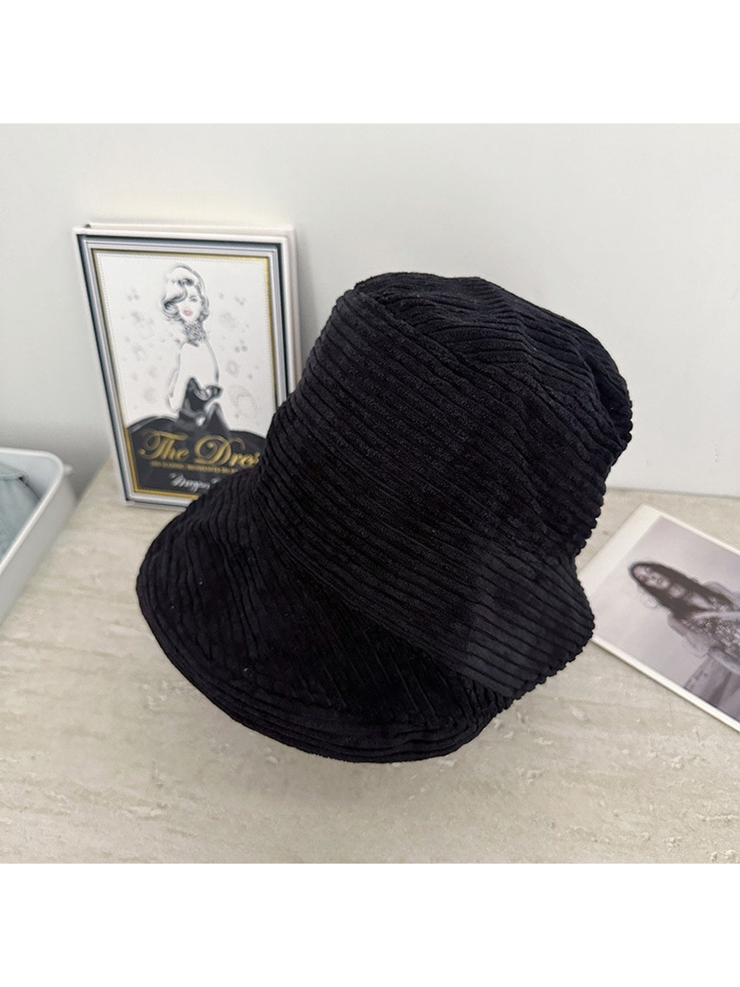 Haila - Foldable Solid Color Round Crown Bucket Hat
