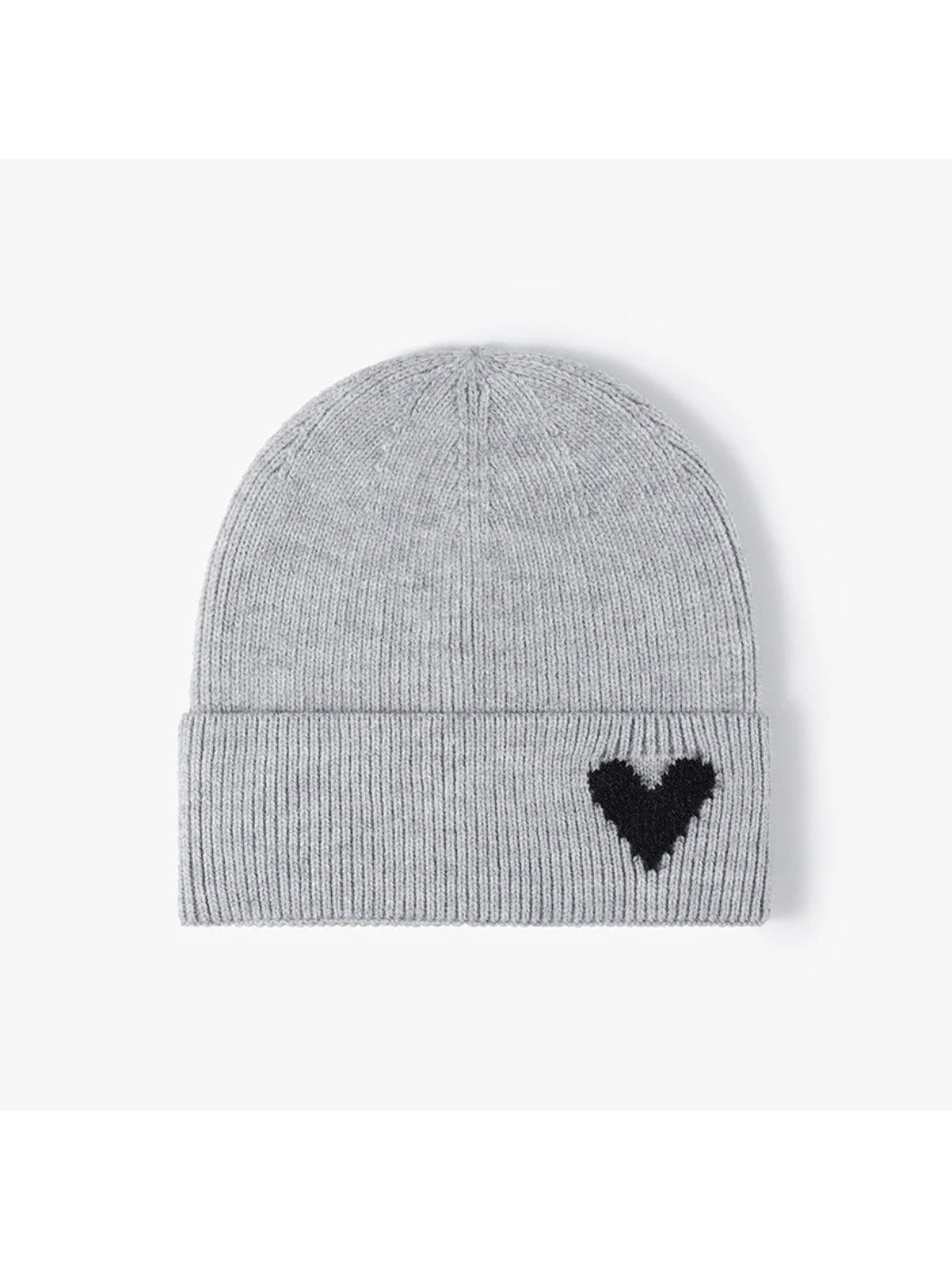 Haila - Heart Accent Cuffed Knit Beanie