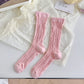 Rufia - Solid Color Cable Knit Striped Crew Socks