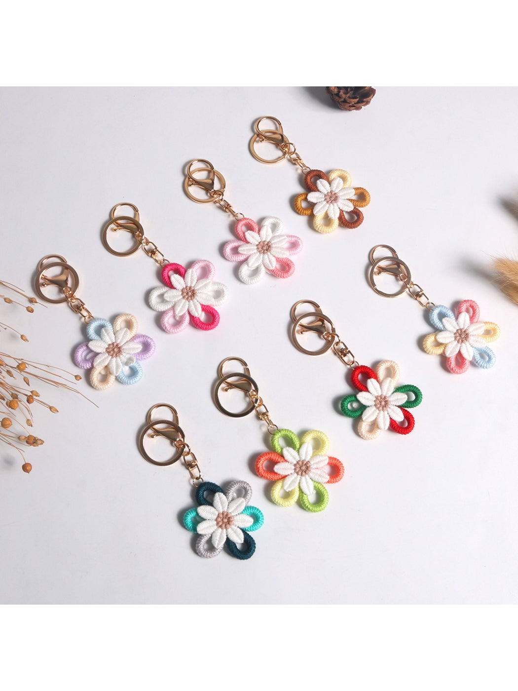 Koco Colorful Flower Loop Keychain Charm with floral motif