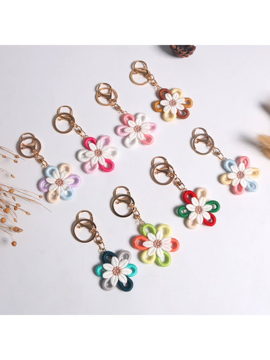 Koco Colorful Flower Loop Keychain Charm with floral motif
