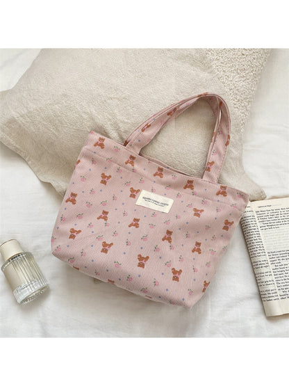 Cosbai - Floral Print Hand Tote Bag