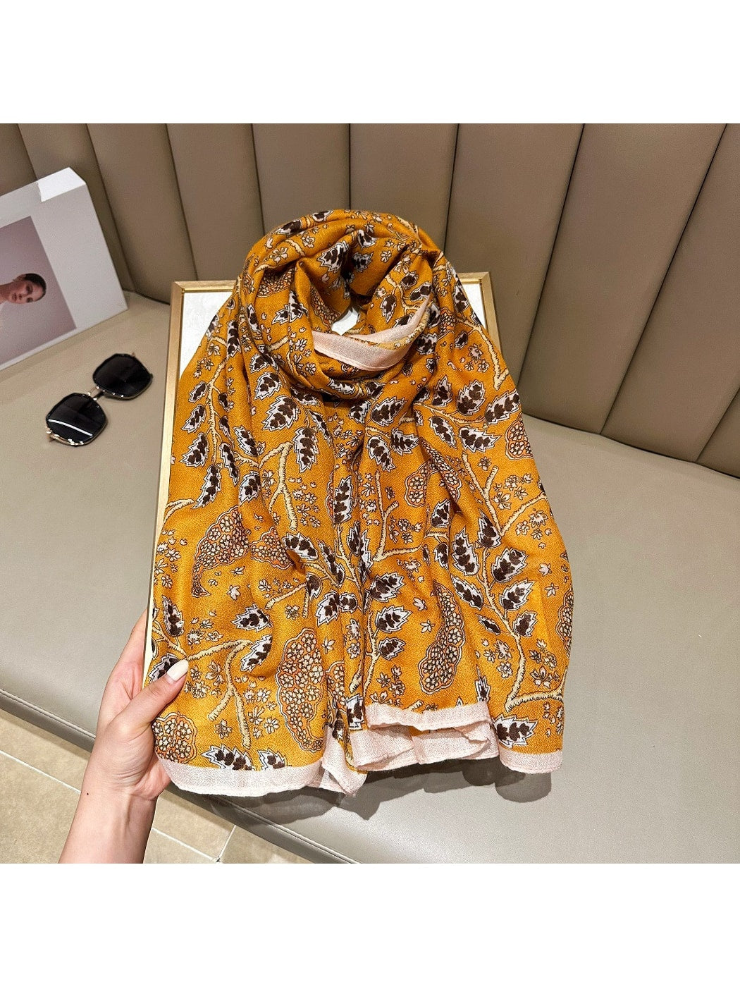 Scarvii - Elegant Plant Patterns Lightweight Wrap Scarf
