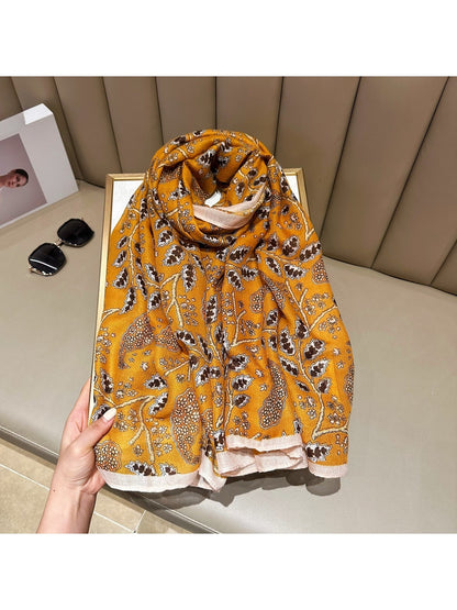 Scarvii - Elegant Plant Patterns Lightweight Wrap Scarf