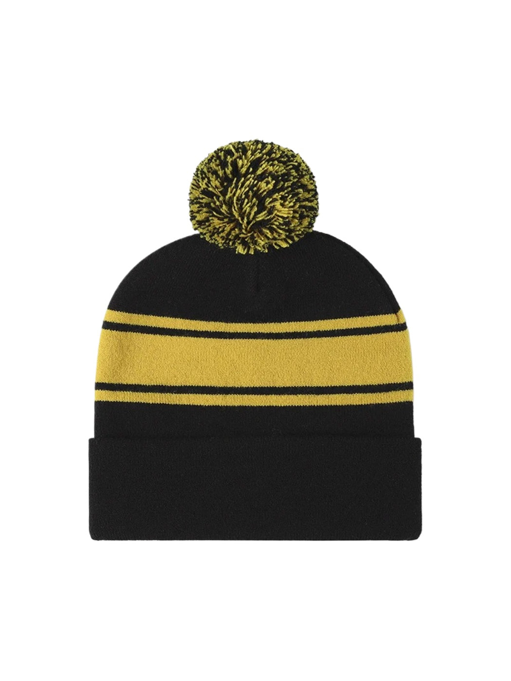 Haila - Striped Pom Cuffed Knit Beanie