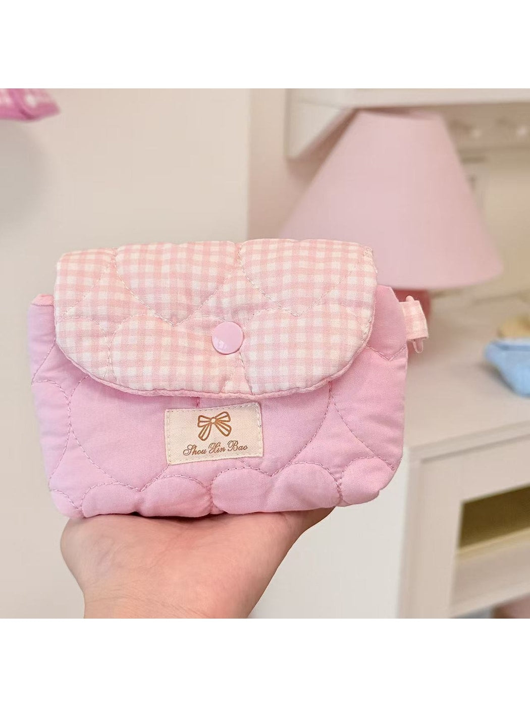 Cosbai - Floral Quilted Envelope Shape Pouch Bag