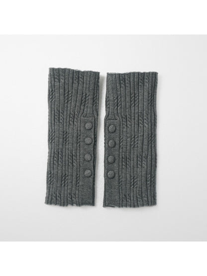 Cozyra - Button Split Rib Knit Leg Warmers