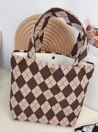 Cosbai - Tote Handbag with Plaid Patterns- Classic & Casual