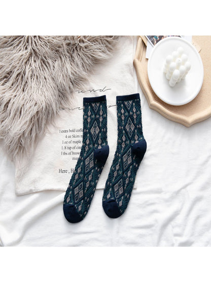 Rufia - Diamond Stitch Crew Socks