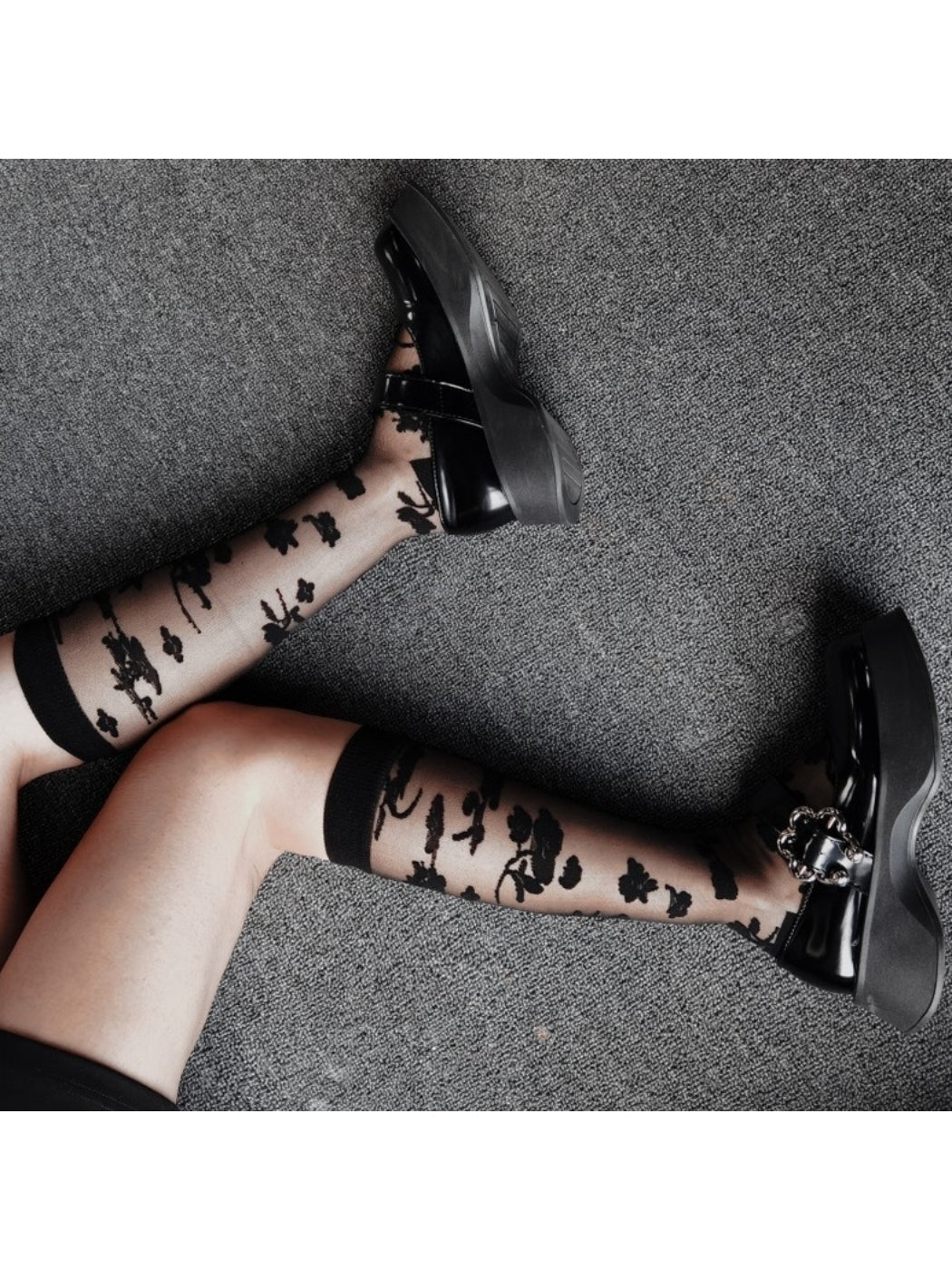 Rufia - Embroidered Floral Mesh Crew Socks product image 5