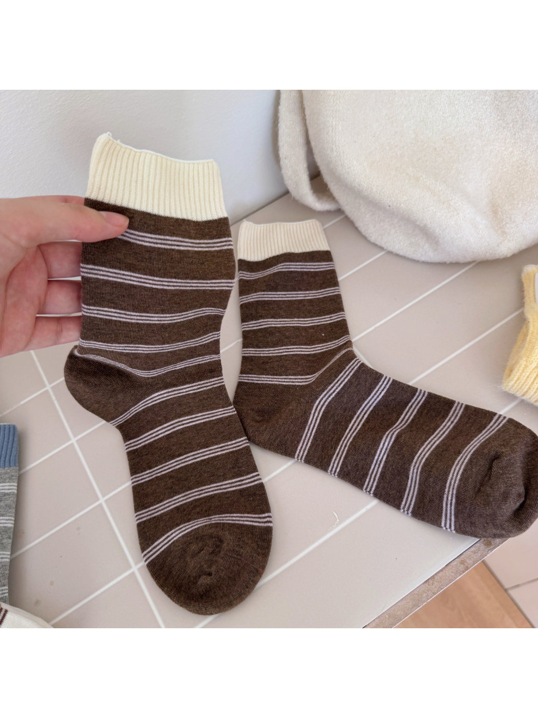 Rufia - Everyday Neutral Stripe Crew Socks product image 7