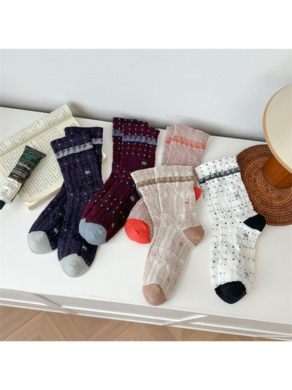 Rufia - Soft Vintage Jacquard Crew Socks