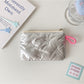 Cosbai - Quilted Heart Pattern Zip Pouch Bag