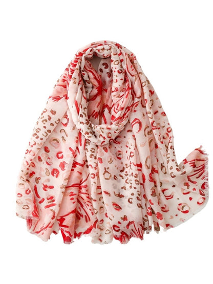 Scarvii - Classic Scarf with Leopard & Floral Print