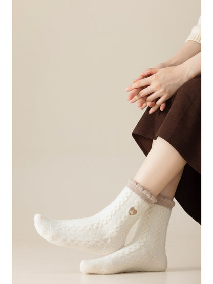 Rufia – Heart Embroidery Warm Home Socks