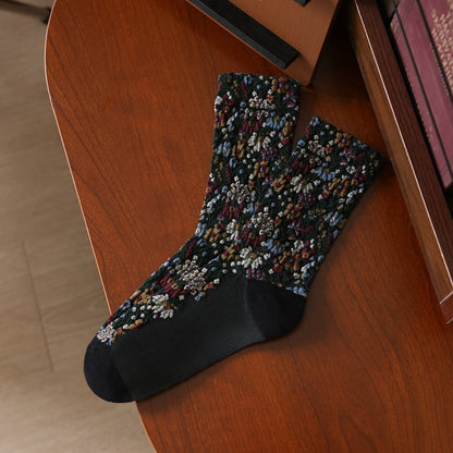 Rufia - 3D Floral Mid-Calf Socks