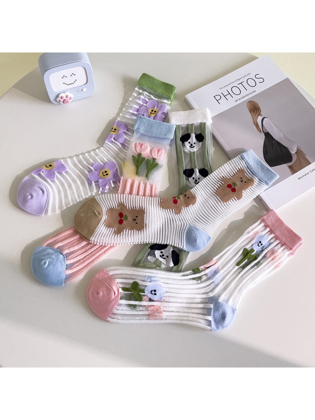 Rufia - Playful Animal Print Sheer Mesh Socks product image 3