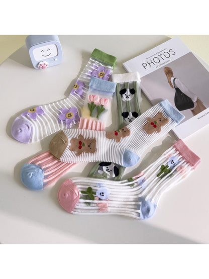 Rufia - Playful Animal Print Sheer Mesh Socks product image 3