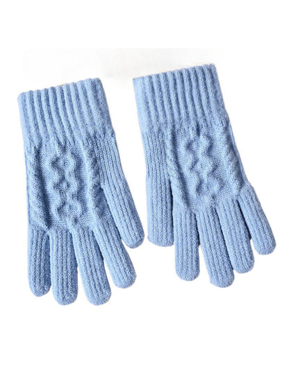 Gloving - Cable-Knit Ribbed Full Finger Gloves