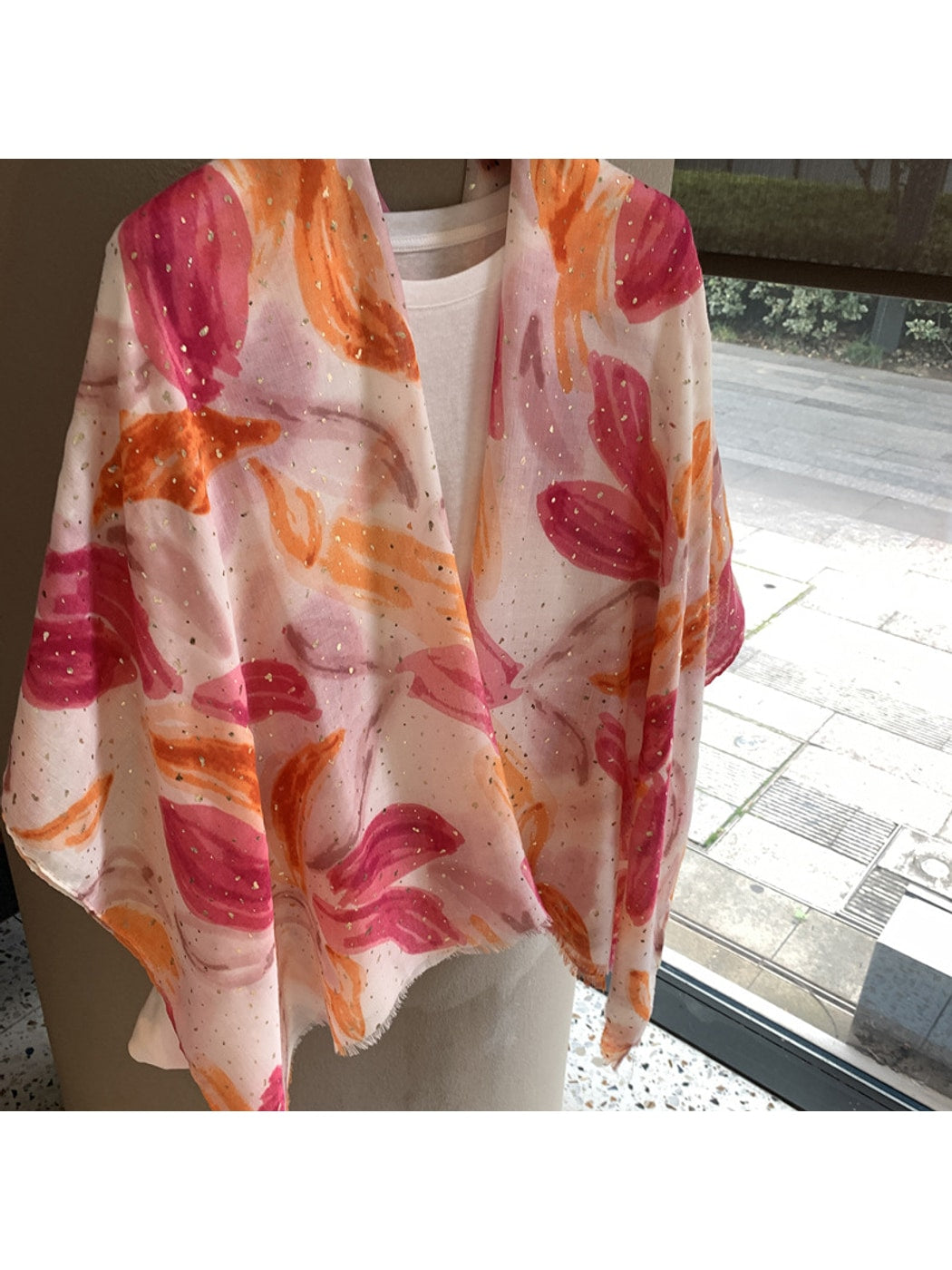 Scarvii - Painterly Floral Rectangular Wrap Scarf
