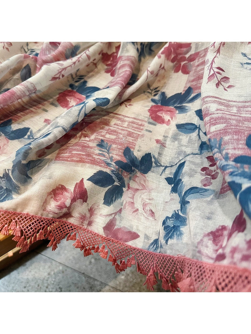Scarvii - Soft Pink Floral Summer Wrap Scarf