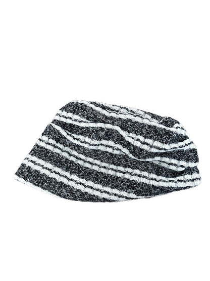 Haila - Women's Flat Crown Striped Knit Beanie