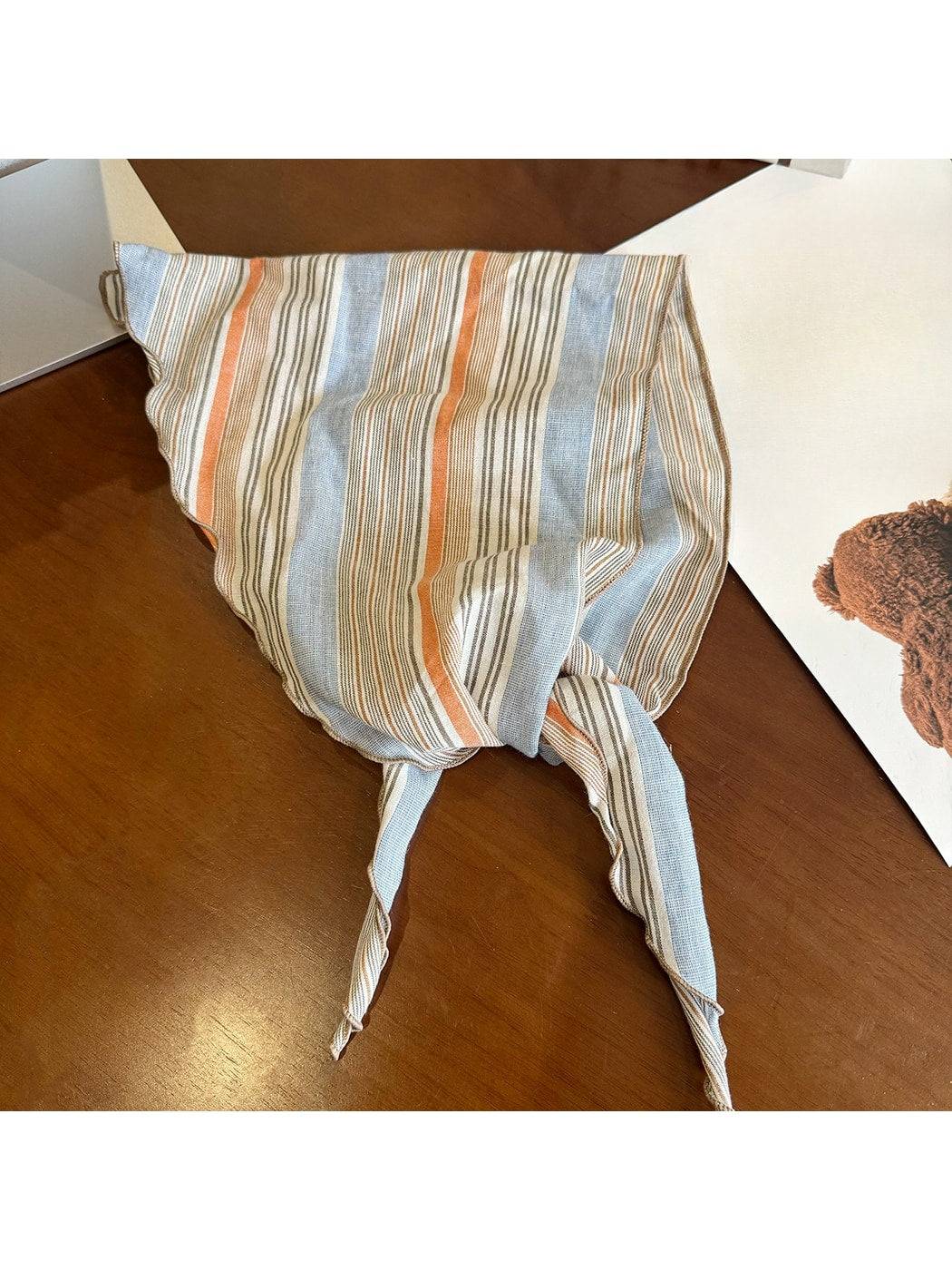 Scarvii - Striped Printed Wavy Edge Triangle Bandana