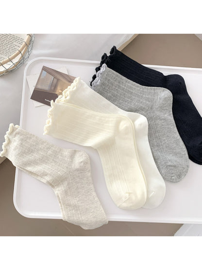 Rufia - Ruffle Ribbed Crew Socks product image 2