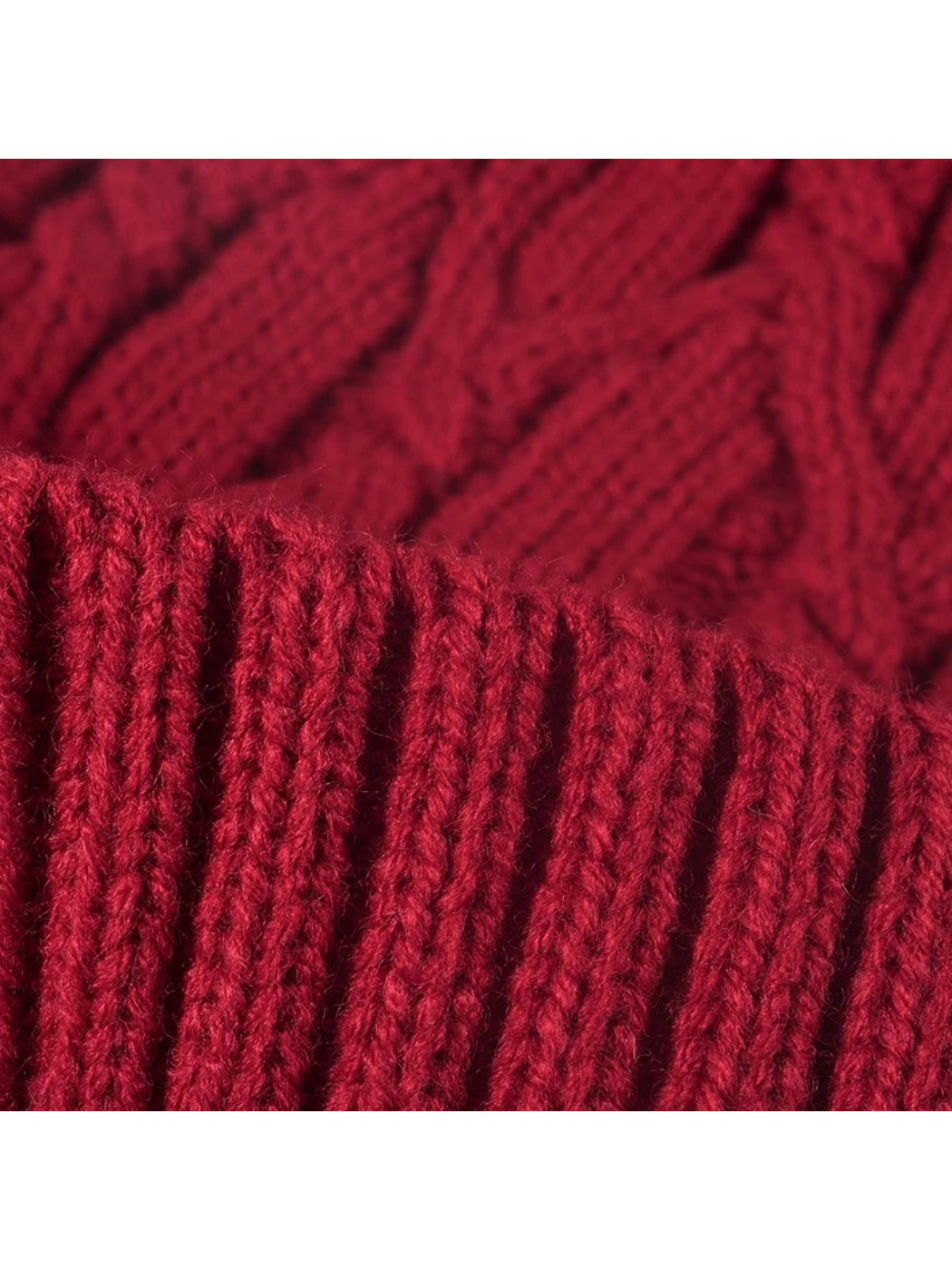 Haila - Cable Knit Pom-Pom Cuffed Beanie