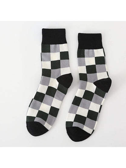 Rufia - Checked Pattern Everyday Crew Socks
