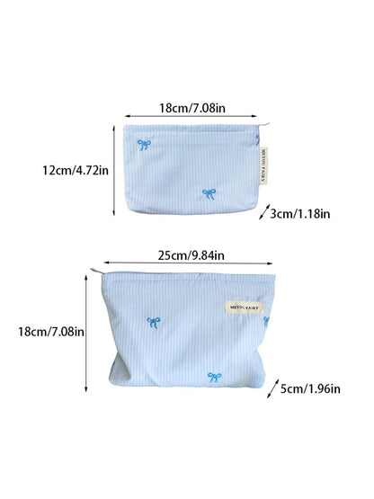 Cosbai Ribbed Stripe Makeup Pouch product image