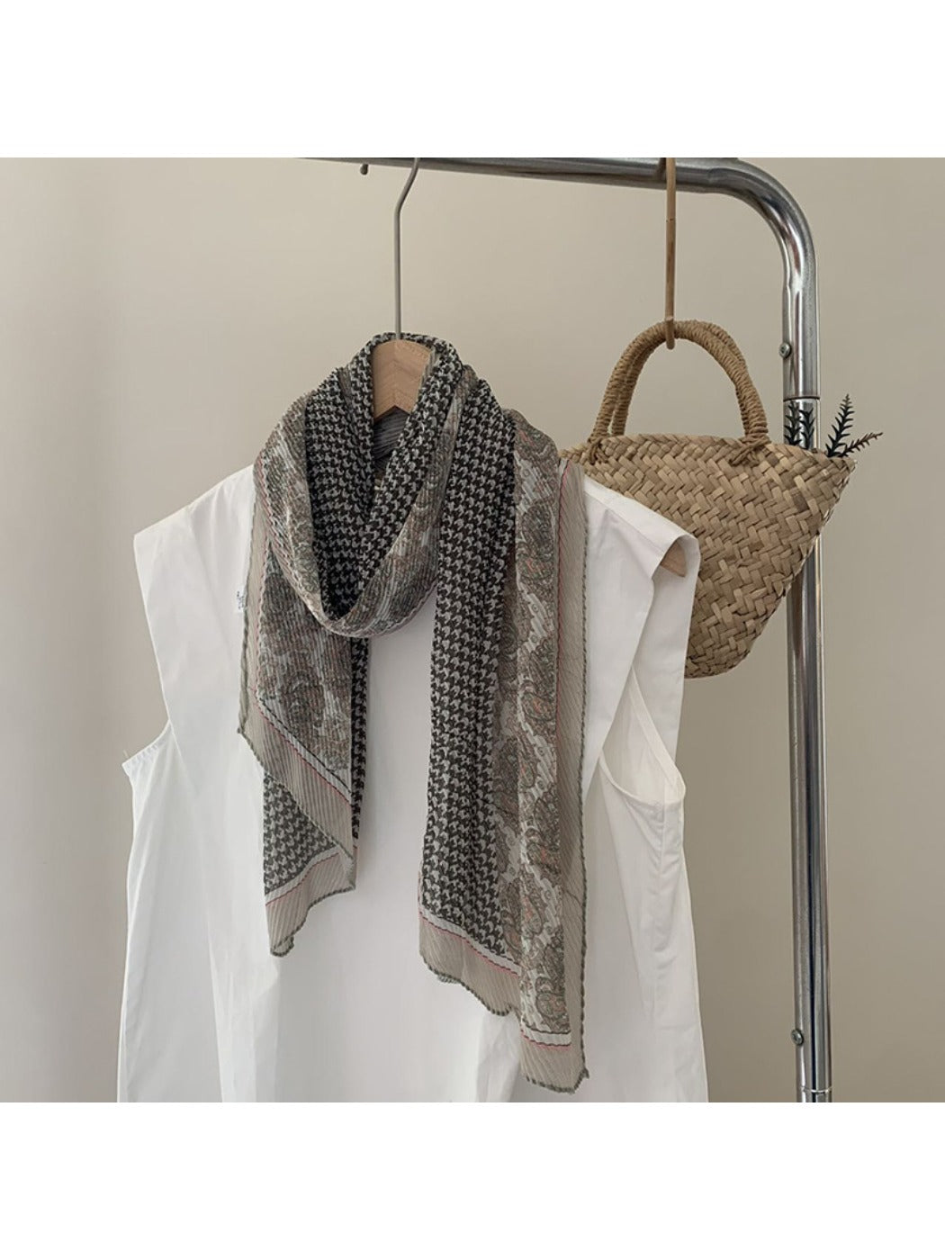 Scarvii - Plaid Crinkle Scarf