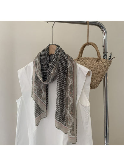 Scarvii - Plaid Crinkle Scarf