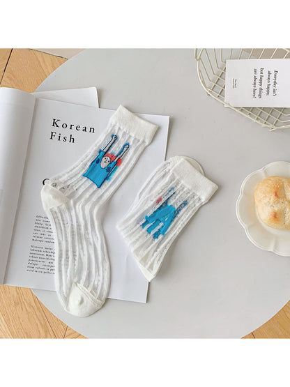 Rufia - Sheer Illustration Character Crew Socks