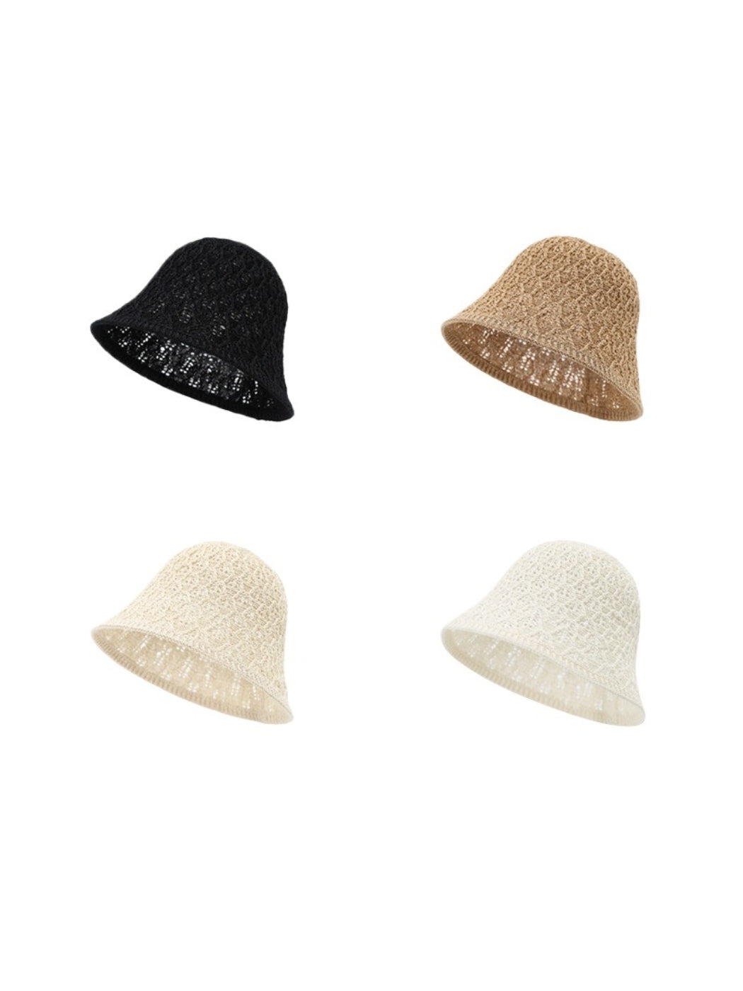 Haila textured open weave bucket hat displayed on a white background