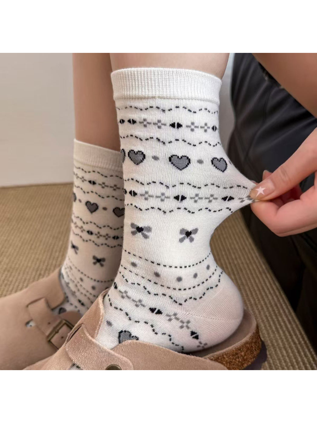 Rufia - Fair Isle Cute Knit Crew Socks