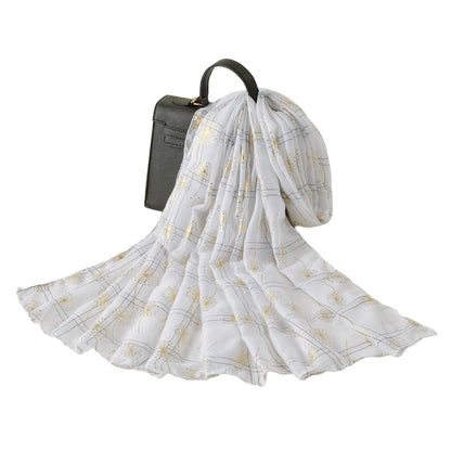 Scarvii - Golden Dandelion Printed Scarf - Stylish &Soft