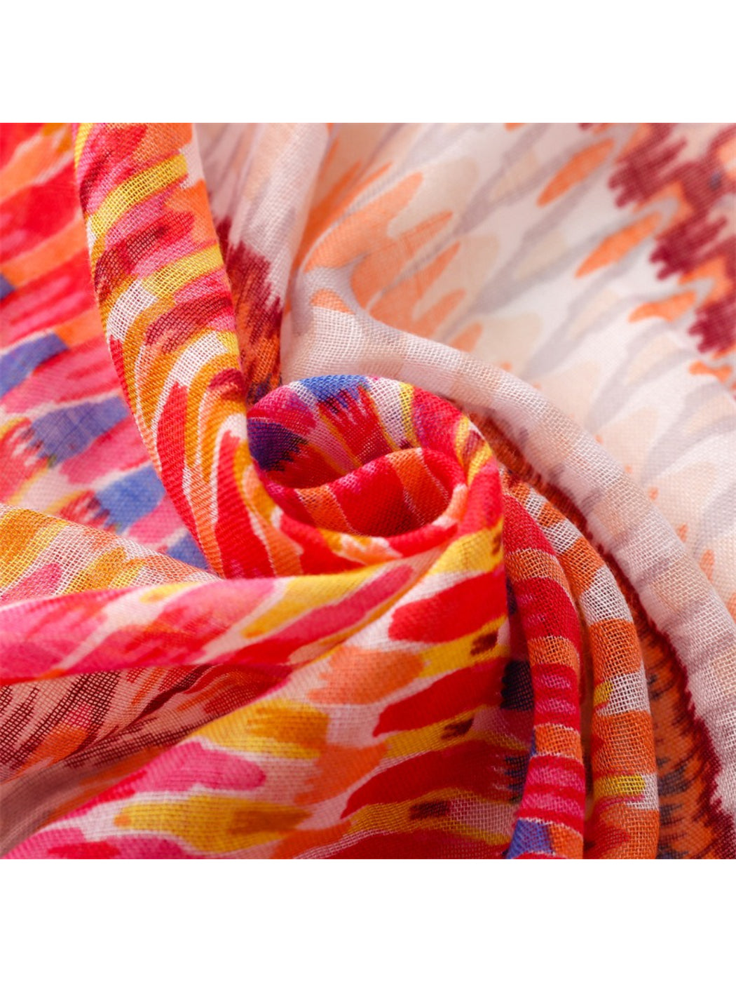 Scarvii - Textured Stripe Print Lightweight Scarf