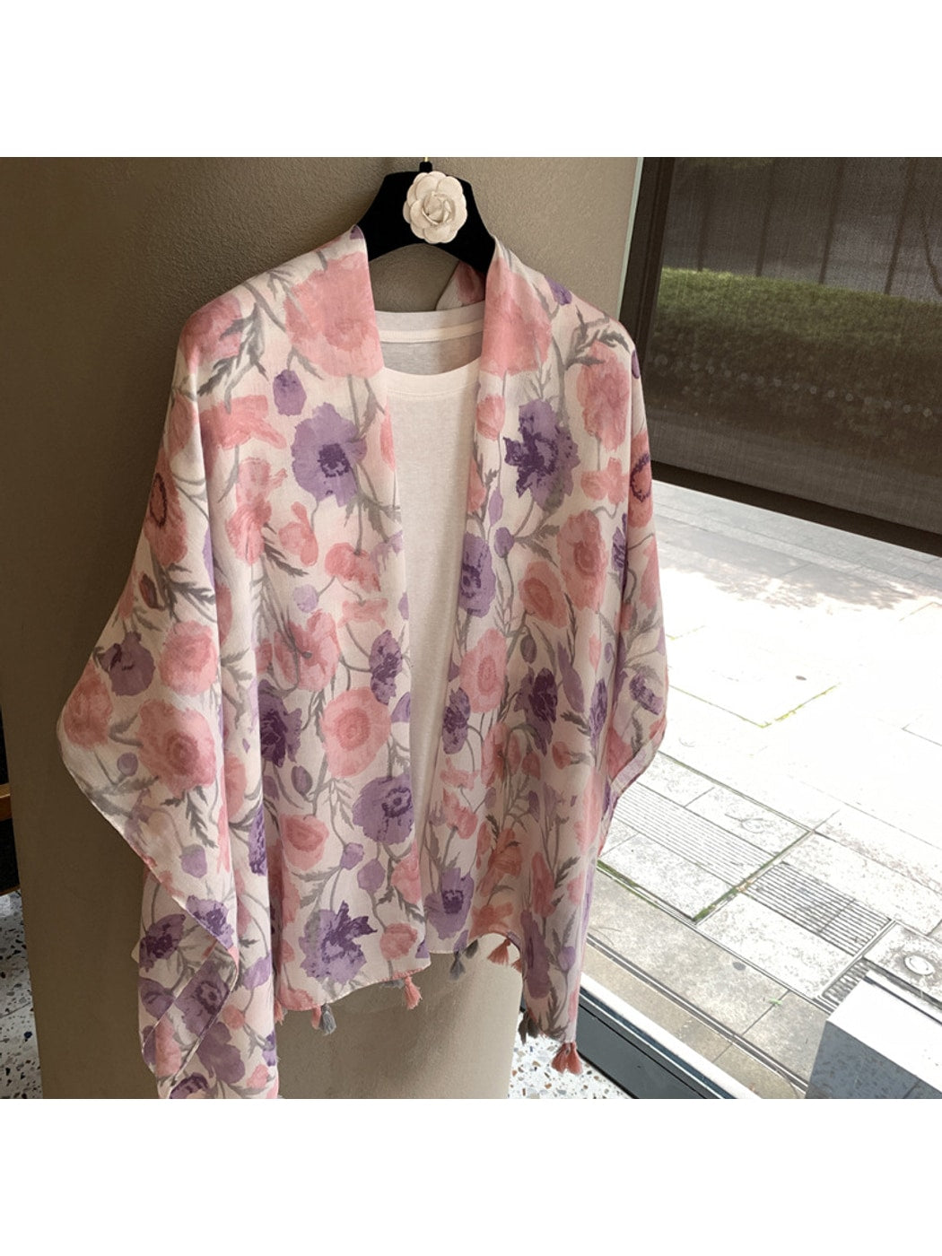 Scarvii - Romantic Blossom Print Shawl Scarf
