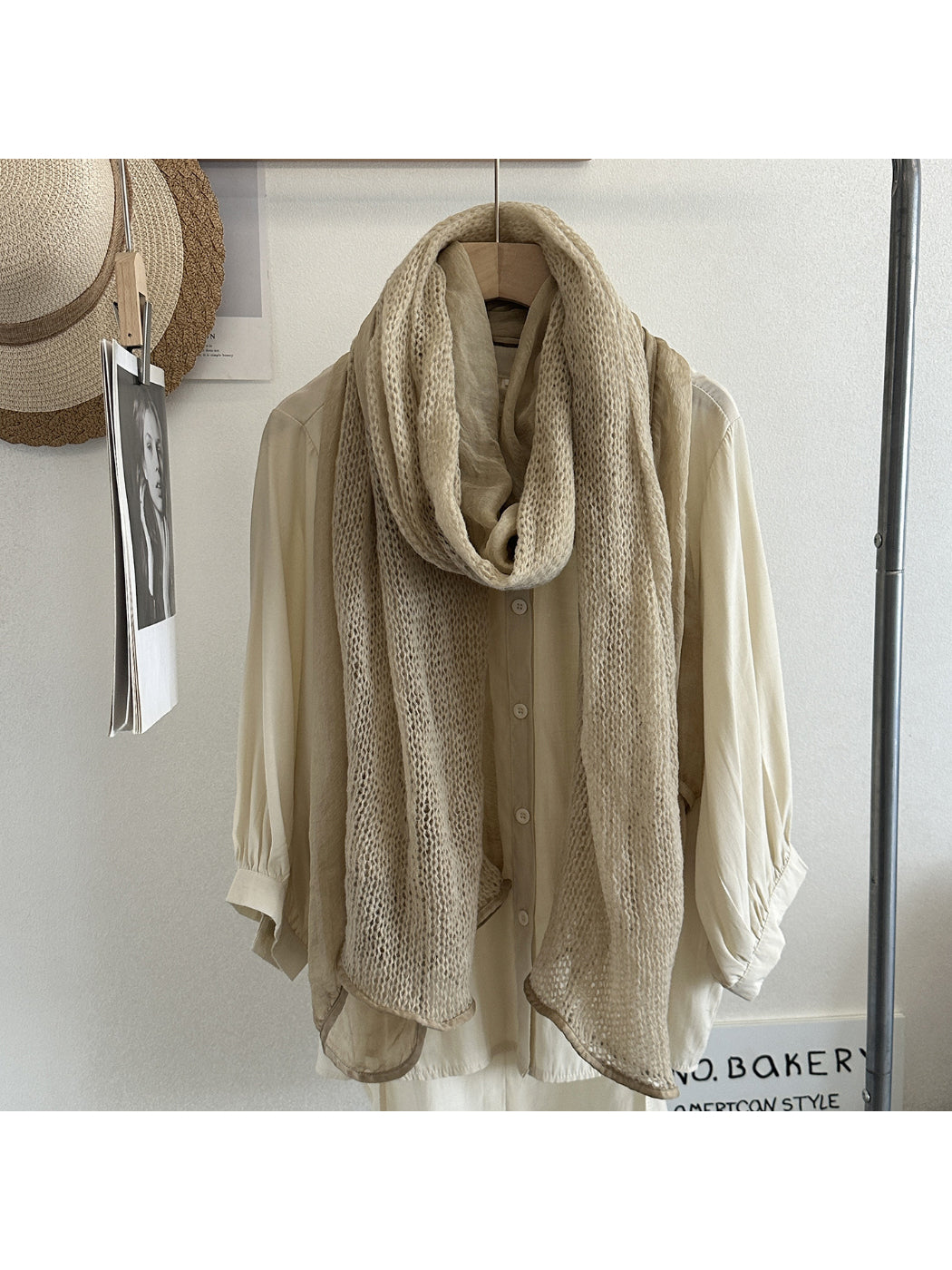 Scarvii - Open Knit Panel Lightweight Scarf