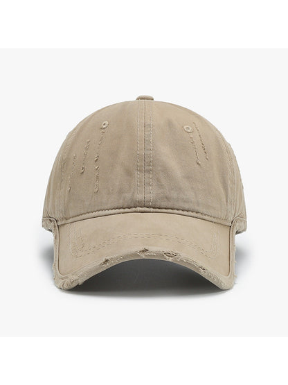 Haila - Adjustable Distressed Curved Brim Baseball Cap