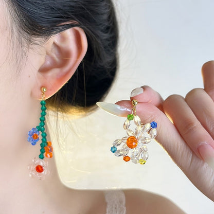 Earwish Colorful Beaded Flower Earrings -Playful &Fresh showing floral motif