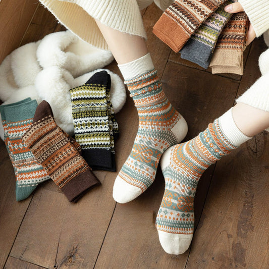 Rufia - Geometric Pattern Autumn Winter Socks