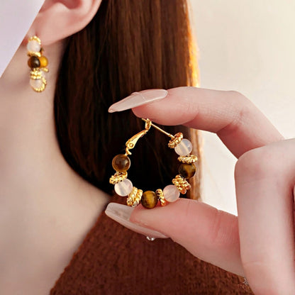 Earwish - Vintage Beaded Hoop Earrings - Chic & Dainty