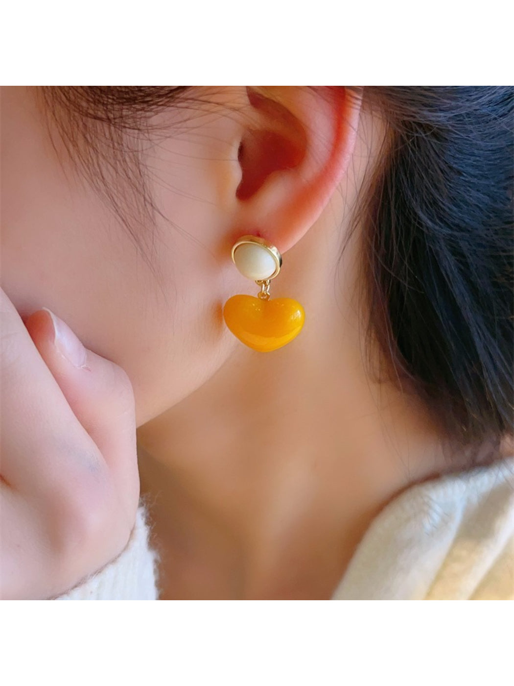Pair of Color Pop Heart Drop Earrings showing heart-shaped design with drop style