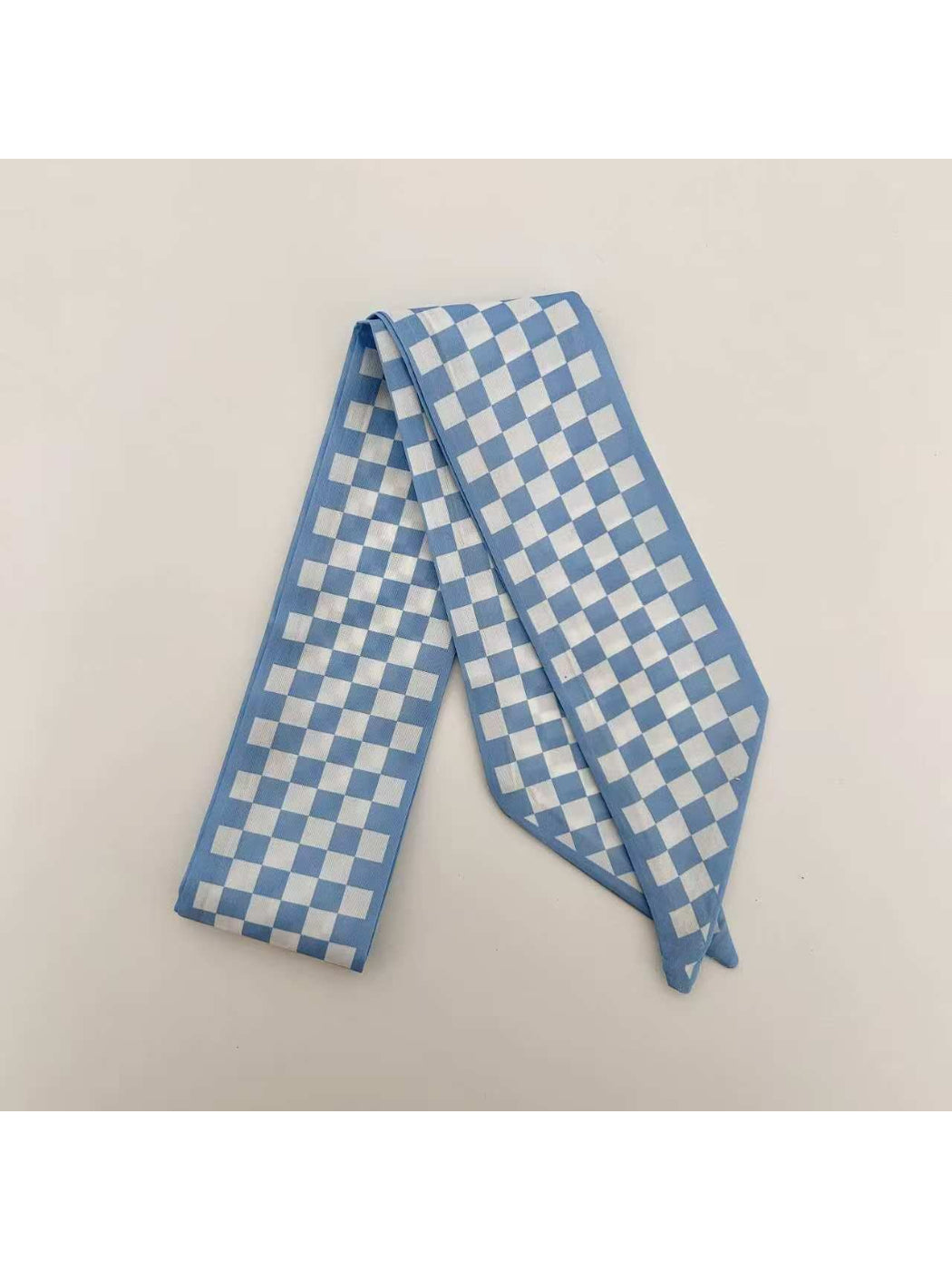 Scarvii - Blue Geometric Pattern Skinny textile accessory detail view 4
