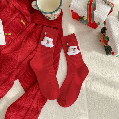 Rufia - Christmas Cartoon Pattern Mid-Calf Socks