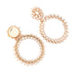 Earwish - Boho Beige Beaded Hoop Earrings - Classic & Elegant